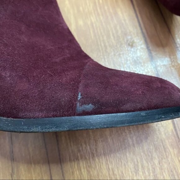 Rag & Bone Margot Burgundy Leather & Suede Boots Size 38.5 - Picture 7 of 9